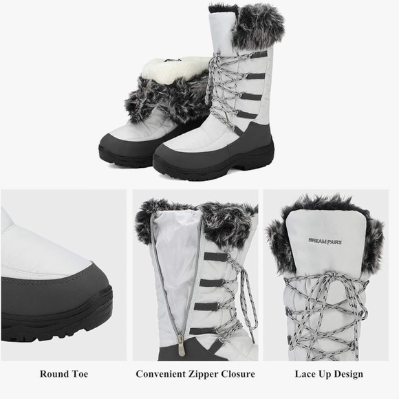 NWT Dream Pairs Maine Winter boots grey / taupe excellent Size 9 - Picture 5 of 12